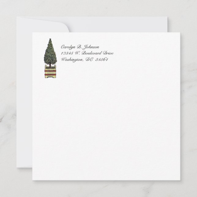 Convite Placa Plana Simples Elegante Clássica em Boxwood (Frente)