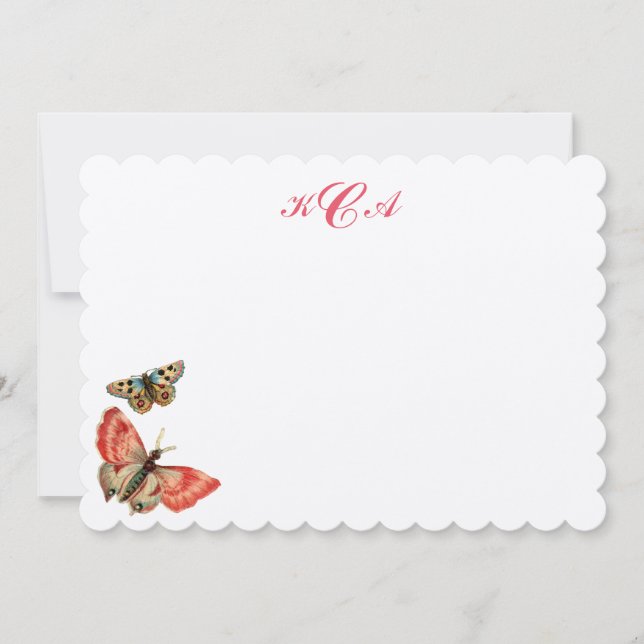 Convite Placa Plana Vintage Butterfly (Frente)