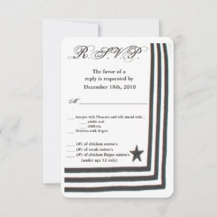 Convite Placa R.S.V.P. 3.5x5 Brancos de Marinho de Verão U