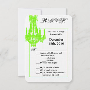 Convite Placa R.S.V.P. 3.5x5 Chandelier Glitz Glamo