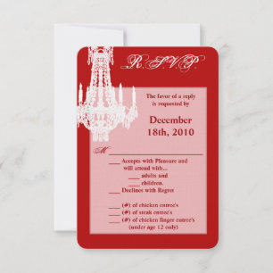 Convite Placa R.S.V.P. 3.5x5 Chandelier Glitz Glamo