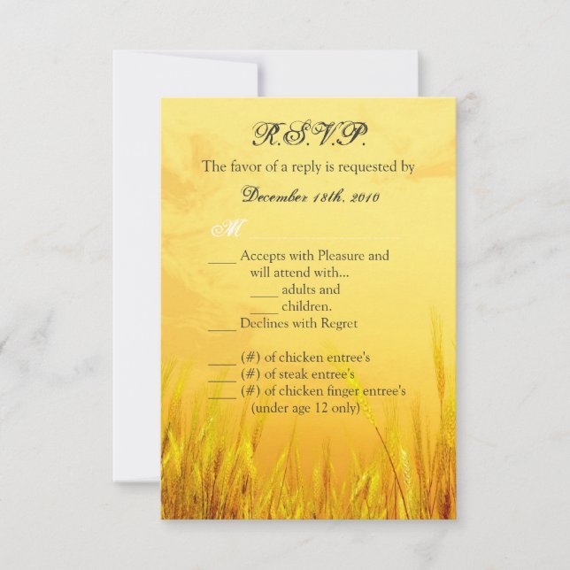 Convite Placa R.S.V.P. 3.5x5 — Pôr do sol (Frente)