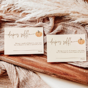 Convite Placa Raffle de fralda, Chá de fraldas Pumpkin de 