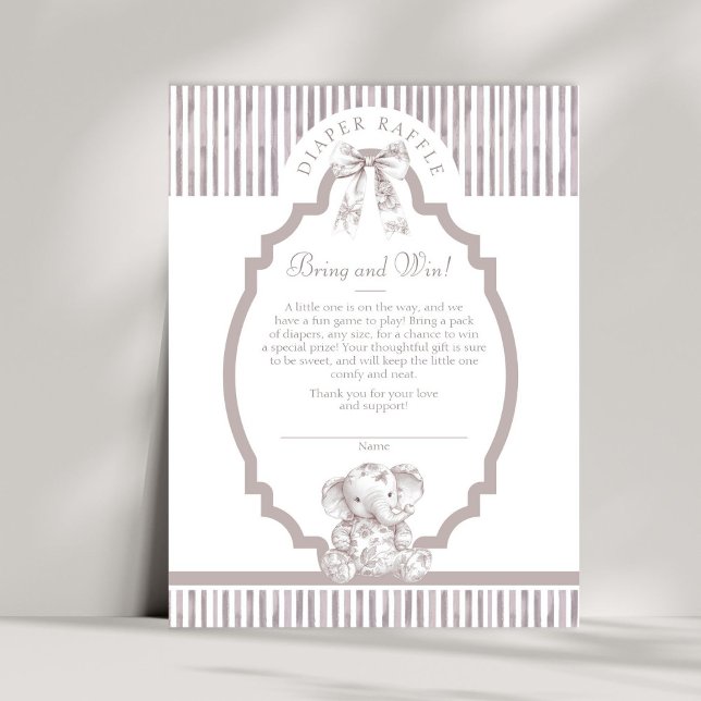Convite Placa Raffle de Fralda de Chá de fraldas de Toil N (Criador carregado)