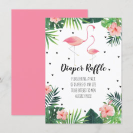 Convite Placa Raffle de Fralda de Chá de fraldas Flamingo 