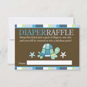 Convite Placa Raffle de Fralda de compartimento de tartaru