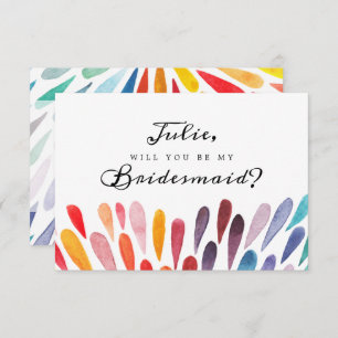 Convite Placa Rainbow Watercolor Bridesmaid
