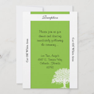 Convite Placa Recepção de casamento verde/branca da árvore