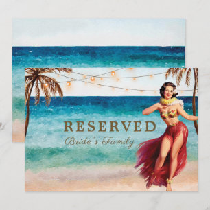 Convite placa reservada para cena de praia tropical editá