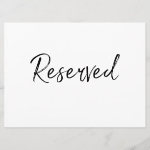 Convite Placa "Reservado"   Letra Desenhada à Mão com Esti