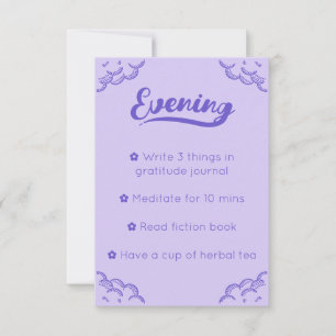 Convite Placa Rotina Noturna Mindful com Script Purple Cut