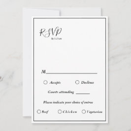 Convite Placa RSVP 5x7 do Menu de Casamento Moderno Elegan