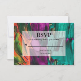 Convite Placa RSVP Aacrílica de pintura abstrato