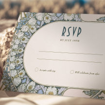 Placa RSVP Art Nouveau com Vintage Floral Design
