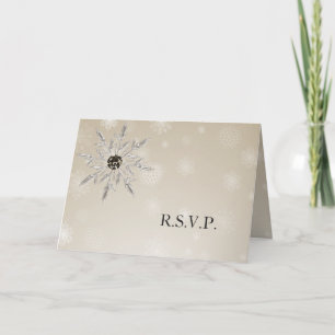 Convite placa rsvp casamento no inverno dourado prateado f