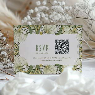 Convite Placa RSVP de Casamento de Arte Nouveau Elegante c