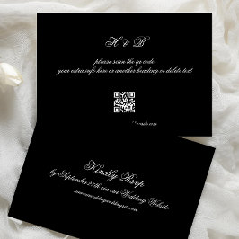 Convite Placa RSVP de Casamento de CÓDIGO QR Preto para Ca