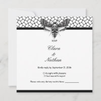 Placa RSVP de Casamento de Matriz Gótica - Elegant