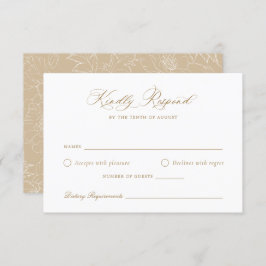 Convite Placa RSVP de Casamento de Script Moderno do Elega