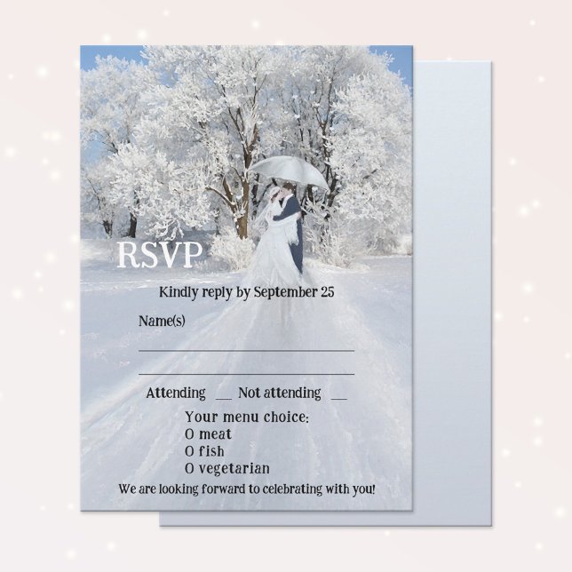 Convite Placa RSVP de Casamento de Sonhos de Inverno Artís (Criador carregado)