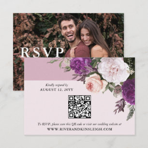Convite Placa RSVP de Casamento Digital Floral Vintage