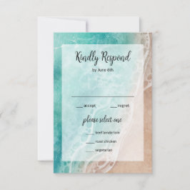Convite Placa RSVP de Casamento Externo da praia de Wavy