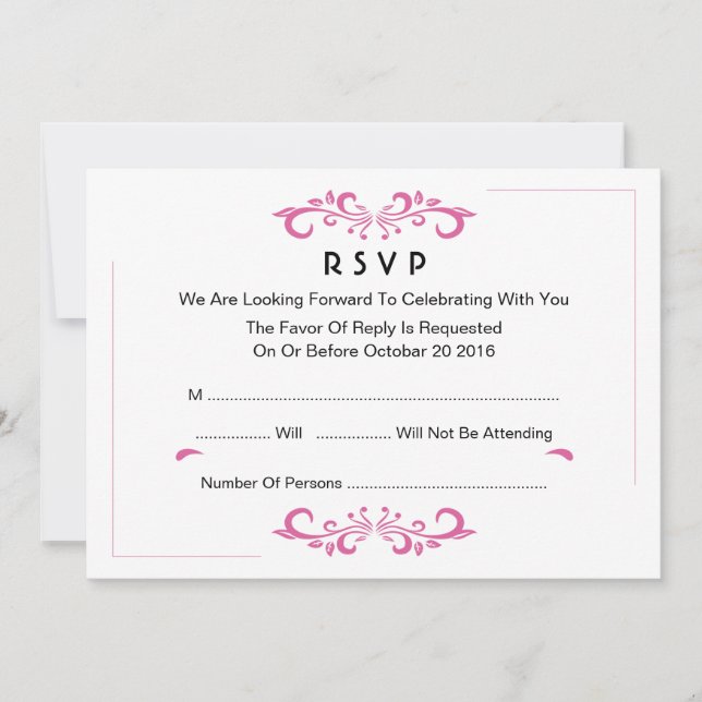 Convite Placa RSVP de Casamento Floral (Frente)