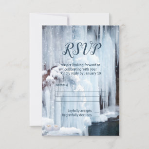 Convite Placa RSVP de Casamento no inverno de Veil de Icic