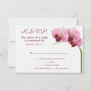 Convite Placa RSVP de Casamento Orquídeo Púrpura