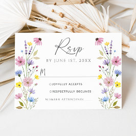 Convite Placa RSVP de Casamento Romântica Boho Garden Wild
