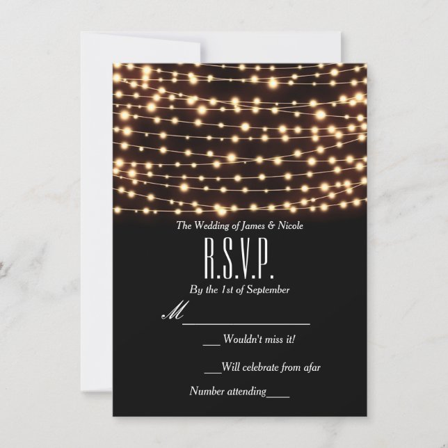 Convite Placa RSVP de Casamento Russo das Luzes Brilhantes (Frente)