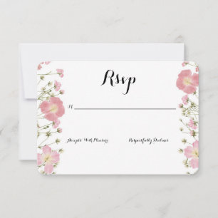 CONVITE PLACA RSVP DE CHÁ DE PANELA DE PINK WILDFLOWER
