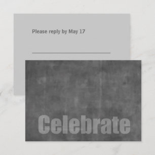 Convite Placa RSVP de Cinza Grunge do bar Mitzvah