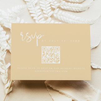 Convite Placa RSVP de Código QR amarelo da Manteiga do Pas