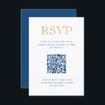 Convite Placa RSVP de Código QR Vertical Vertical Dourado<br><div class="desc">Esta placa de inserção de tendência apresenta letras em negrito na frente,  juntamente com o seu código QR personalizado. Adicione seu texto usando o formulário modelo. Altere a fonte,  o layout e as cores usando o menu de edição avançada.</div>