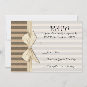 Convite Placa RSVP de Fita de Friso de Linha Elegante Simp