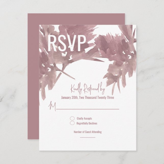 Convite Placa RSVP de Folha de Água do casamento outono (Frente/Verso)