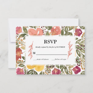 Convite Placa RSVP de Pintura de Bloom Botânica