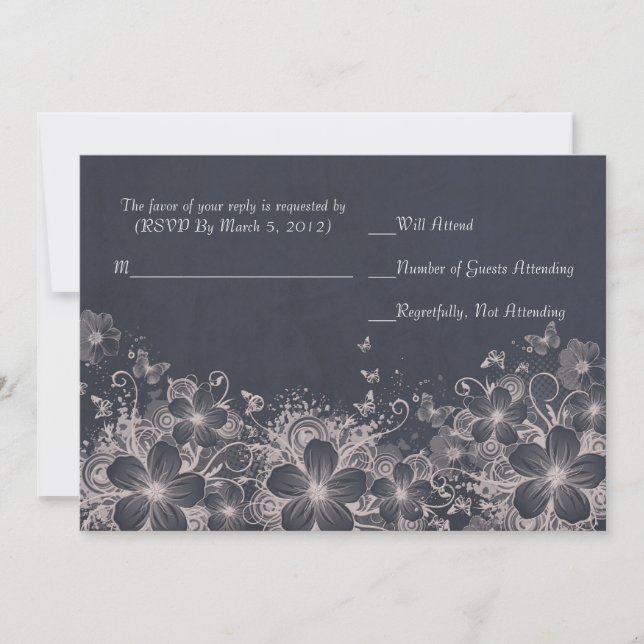Convite Placa RSVP de Primavera Romântica de luxo (Frente)
