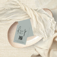 Placa RSVP de Sage Light Sage com Script de Código