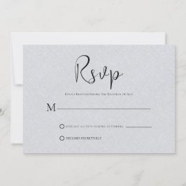 Convite Placa RSVP de Script Preto Simples de Linhagem de 