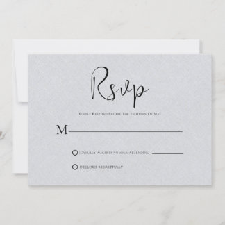Convite Placa RSVP de Script Preto Simples de Linhagem de