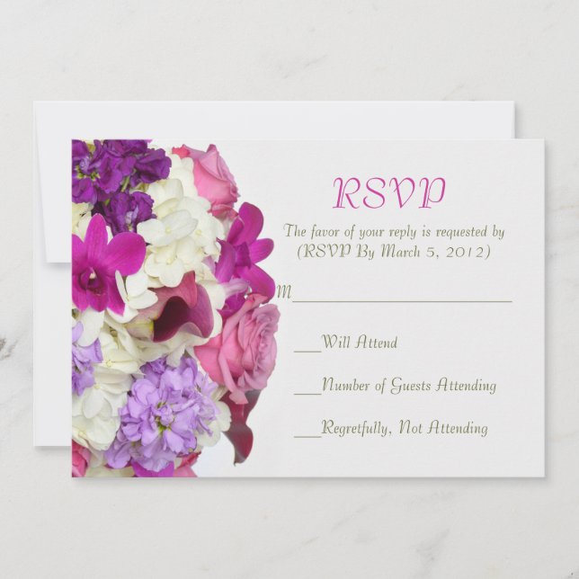 Convite Placa RSVP do Buquê Violet (Frente)