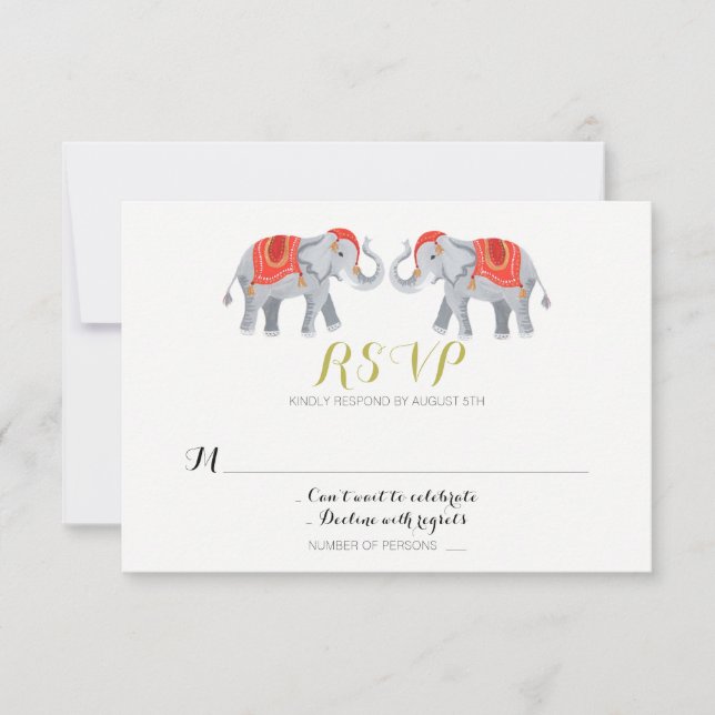 Convite Placa RSVP Elefante (Frente)