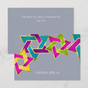 Convite Placa RSVP Estrela de David Any Color