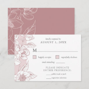 Convite Placa RSVP Floral do Flush Blossom da Magnolia do 