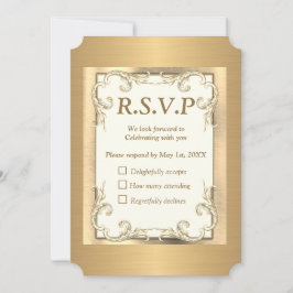 Convite Placa RSVP Foil-Dourado-Silver-Brass