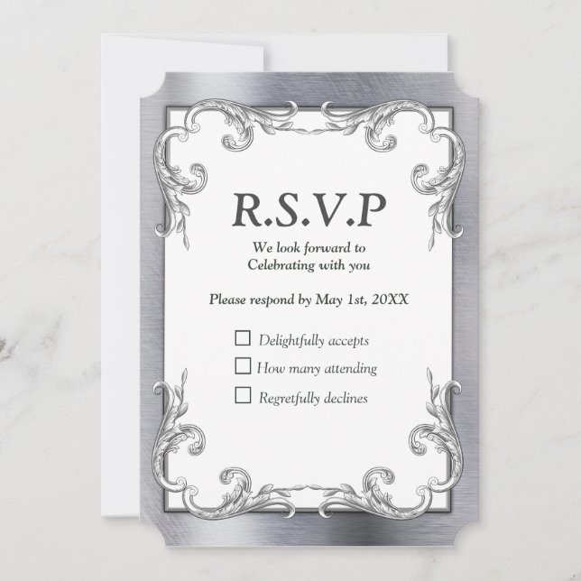 Convite Placa RSVP Foil-Dourado-Silver-Brass (Frente)
