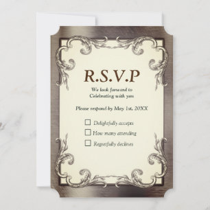 Convite Placa RSVP Foil-Dourado-Silver-Brass