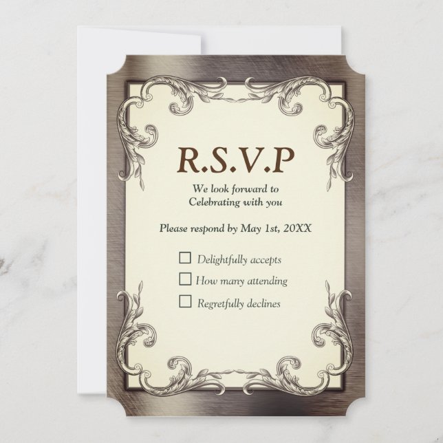 Convite Placa RSVP Foil-Dourado-Silver-Brass (Frente)